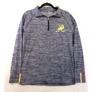 Nashville Predators Logo Brands Mens Small Blue Space Dye 1/4‎ Zip Pullover NHL